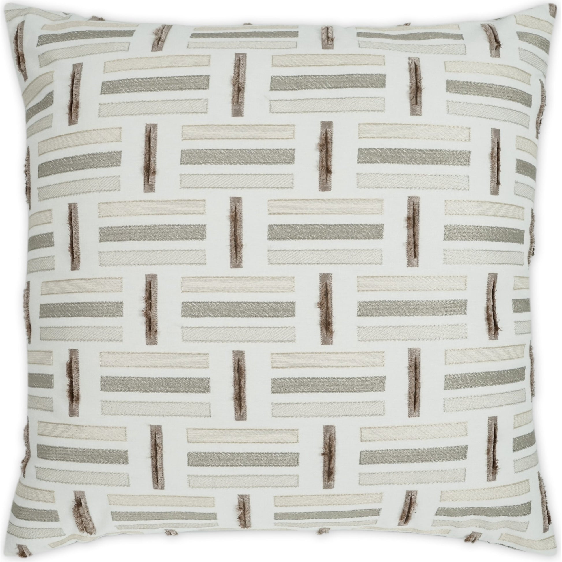 Toe Tapper by DV Kap Home in tan, taupe. Made from 52% cotton, 48% polyester, embroidery: 100% polyester in a modern style.