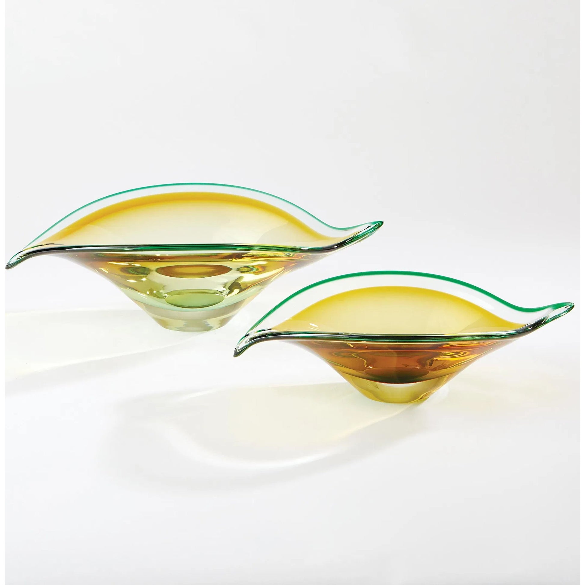 Bent Leaf Bowl by Global Views. Made from art glass in a unique style.