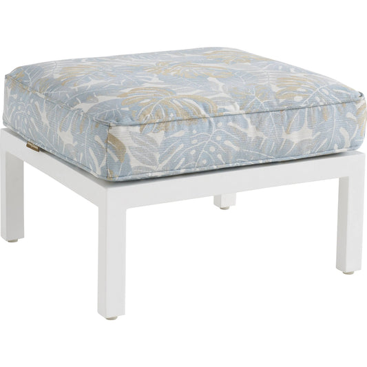 Island Classic Ottoman by Tommy Bahama Outdoor in white. Made from aluminum, fabric in a unique style.