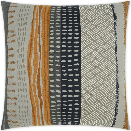 Tracks Pillow by DV Kap Home in grey, taupe, orange. Made from 100% polypropylene in a unique style.