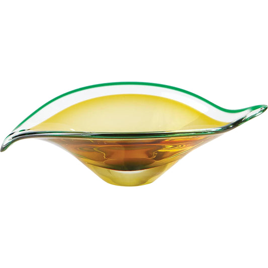 Bent Leaf Bowl by Global Views. Made from art glass in a unique style.
