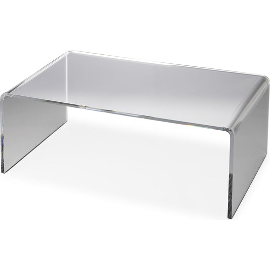 Crystal Acrylic Cocktail Table by Butler Specialty Company in clear and butler loft. Made from transparent acrylic 15mm with smooth edges in a modern style.