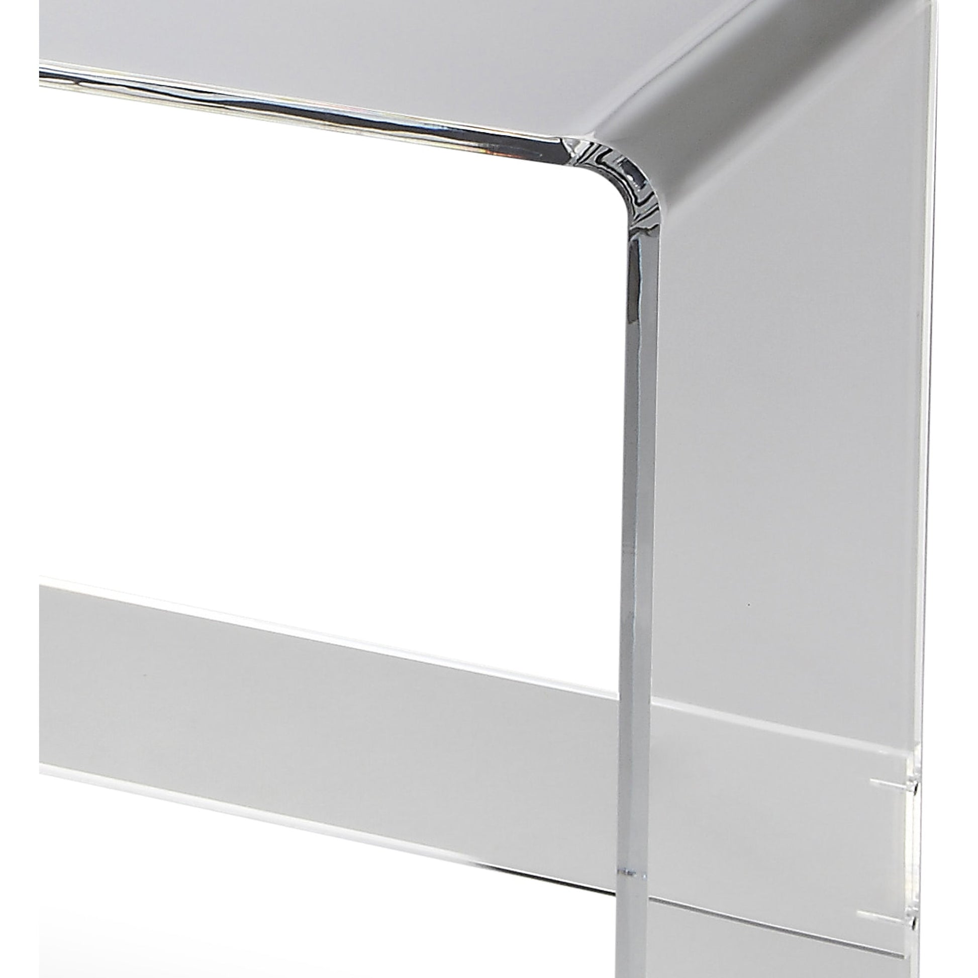 Crystal Acrylic Console Table by Butler Specialty Company in clear and butler loft. Made from transparent acrylic 15mm with smooth edges in a modern style.