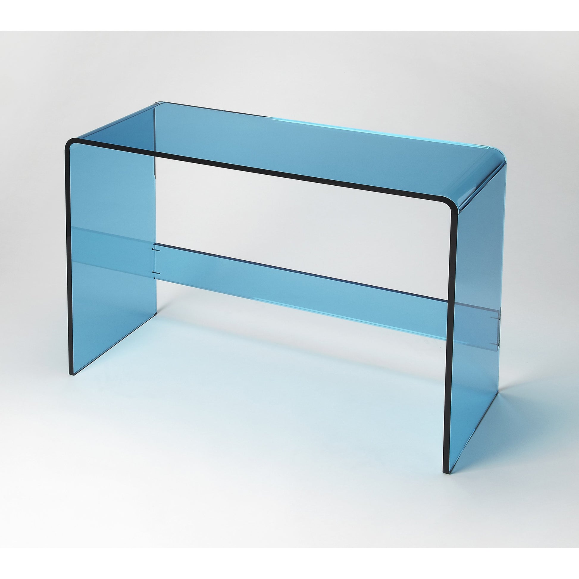 Crystal Acrylic Console Table by Butler Specialty Company in clear and butler loft. Made from transparent acrylic 15mm with smooth edges in a modern style.