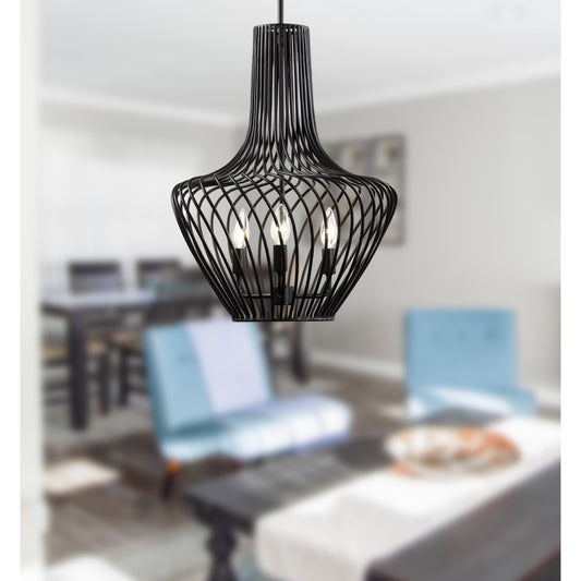 Elsa Genie Bottle Pendant by Varaluz in black. Made from unique in a modern style.
