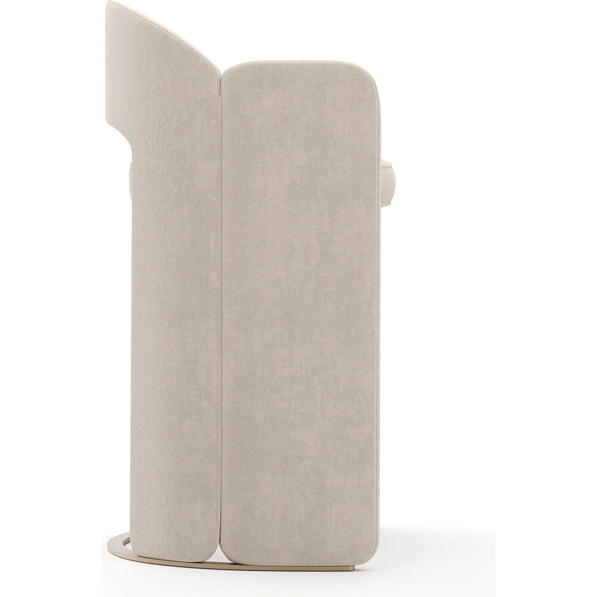 Overlap Bar Stool by Caracole in ivory and whisper of gold. Made from metal in a transitional style.