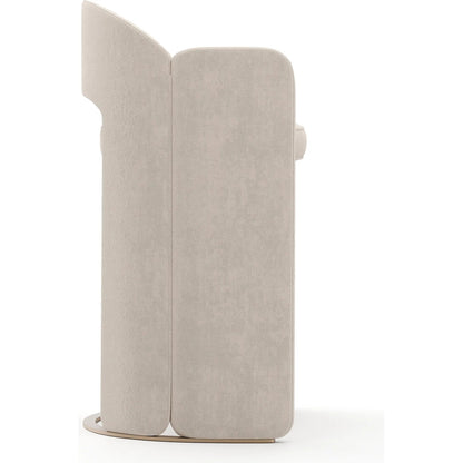 Overlap Bar Stool by Caracole in ivory and whisper of gold. Made from metal in a transitional style.