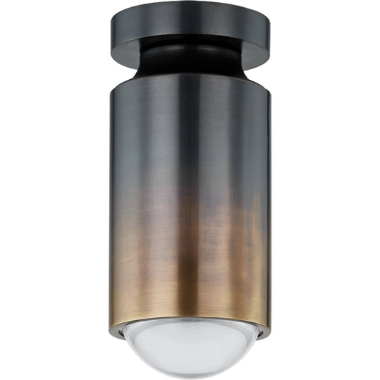 Whately Flush Mount by Hudson Valley in gradient brass. Made from steel in a unique style.