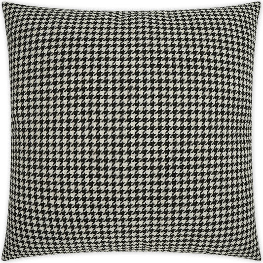 Houndstooth Pillow by DV Kap Home in black. Made from 92% polyester, 8%linen in a unique style.