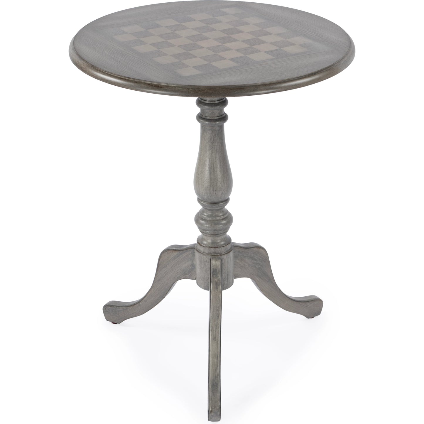 002 SI-2021914 | Additional Silo | Colbert Pedestal Game Table by Butler Specialty Company in gray and powder gray. Made from rubberwood, cherry maple walnut veneer in a cottage & farmhouse style.