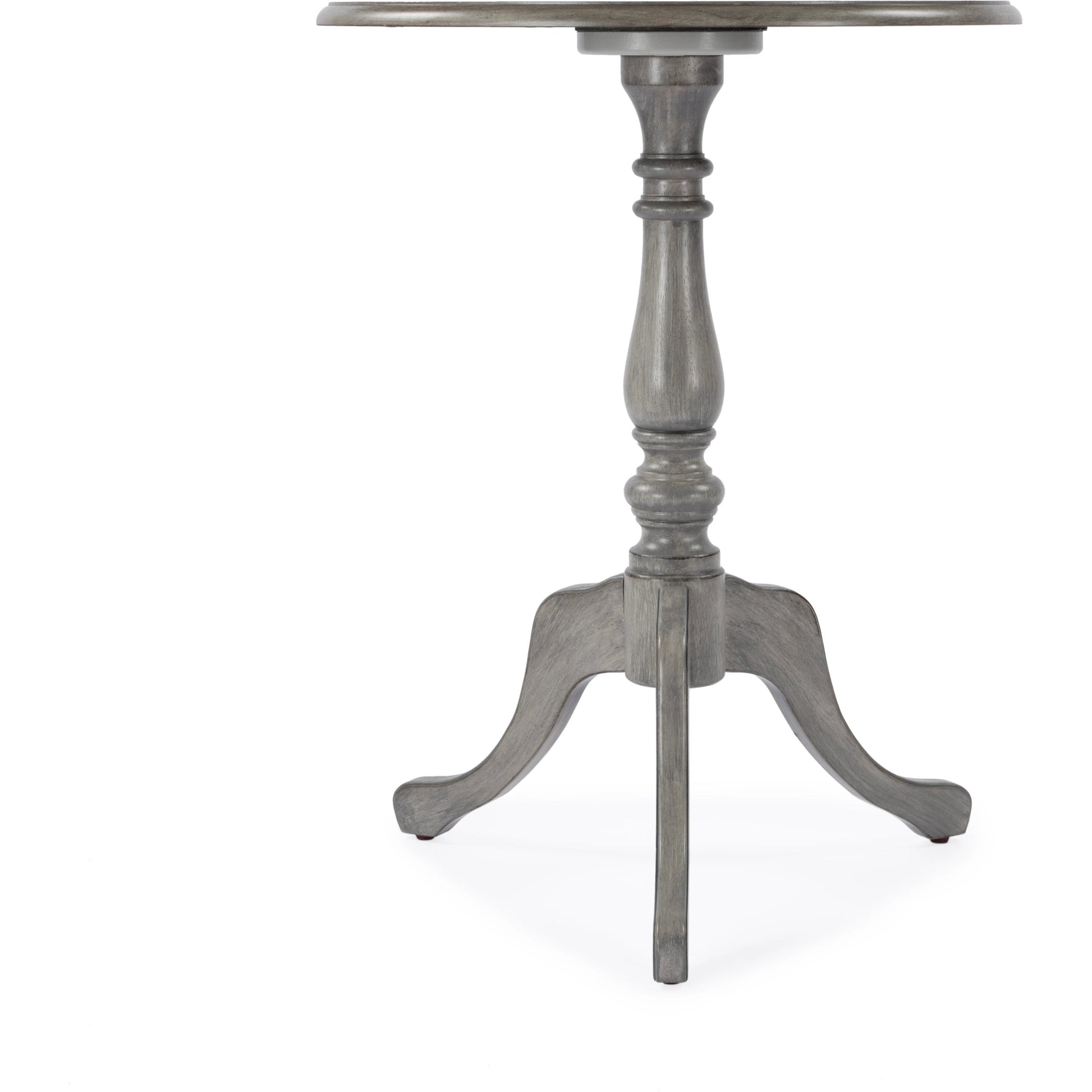Colbert Pedestal Game Table by Butler Specialty Company in gray and powder gray. Made from rubberwood, cherry maple walnut veneer in a cottage & farmhouse style.