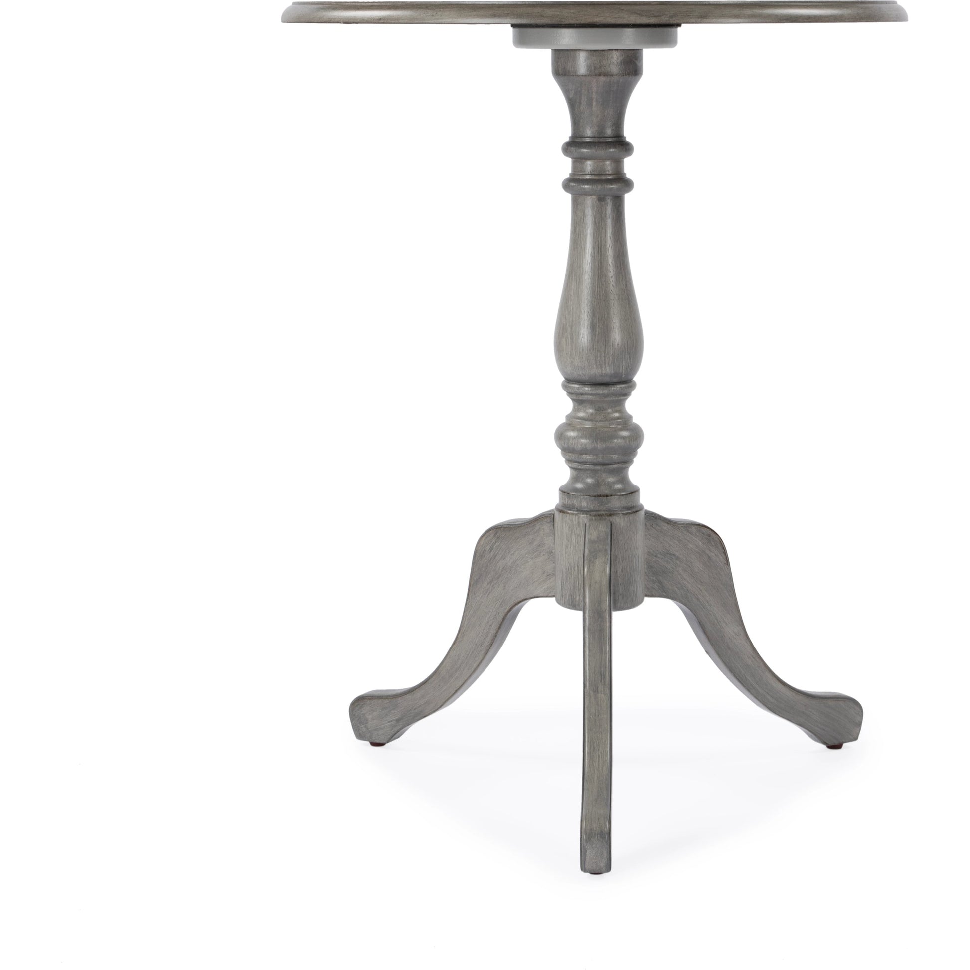 Colbert Pedestal Game Table by Butler Specialty Company in gray and powder gray. Made from rubberwood, cherry maple walnut veneer in a cottage & farmhouse style.