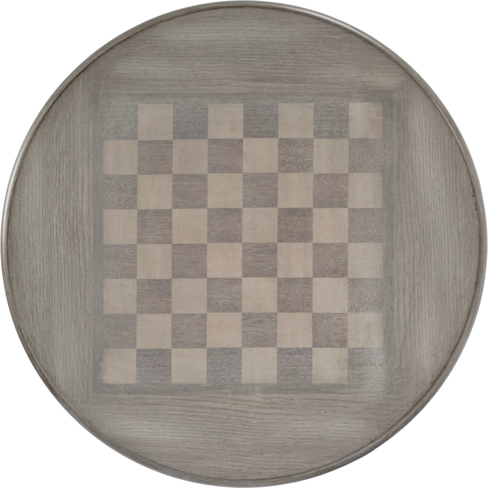 Colbert Pedestal Game Table by Butler Specialty Company in gray and powder gray. Made from rubberwood, cherry maple walnut veneer in a cottage & farmhouse style.