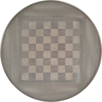 Colbert Pedestal Game Table by Butler Specialty Company in gray and powder gray. Made from rubberwood, cherry maple walnut veneer in a cottage & farmhouse style.