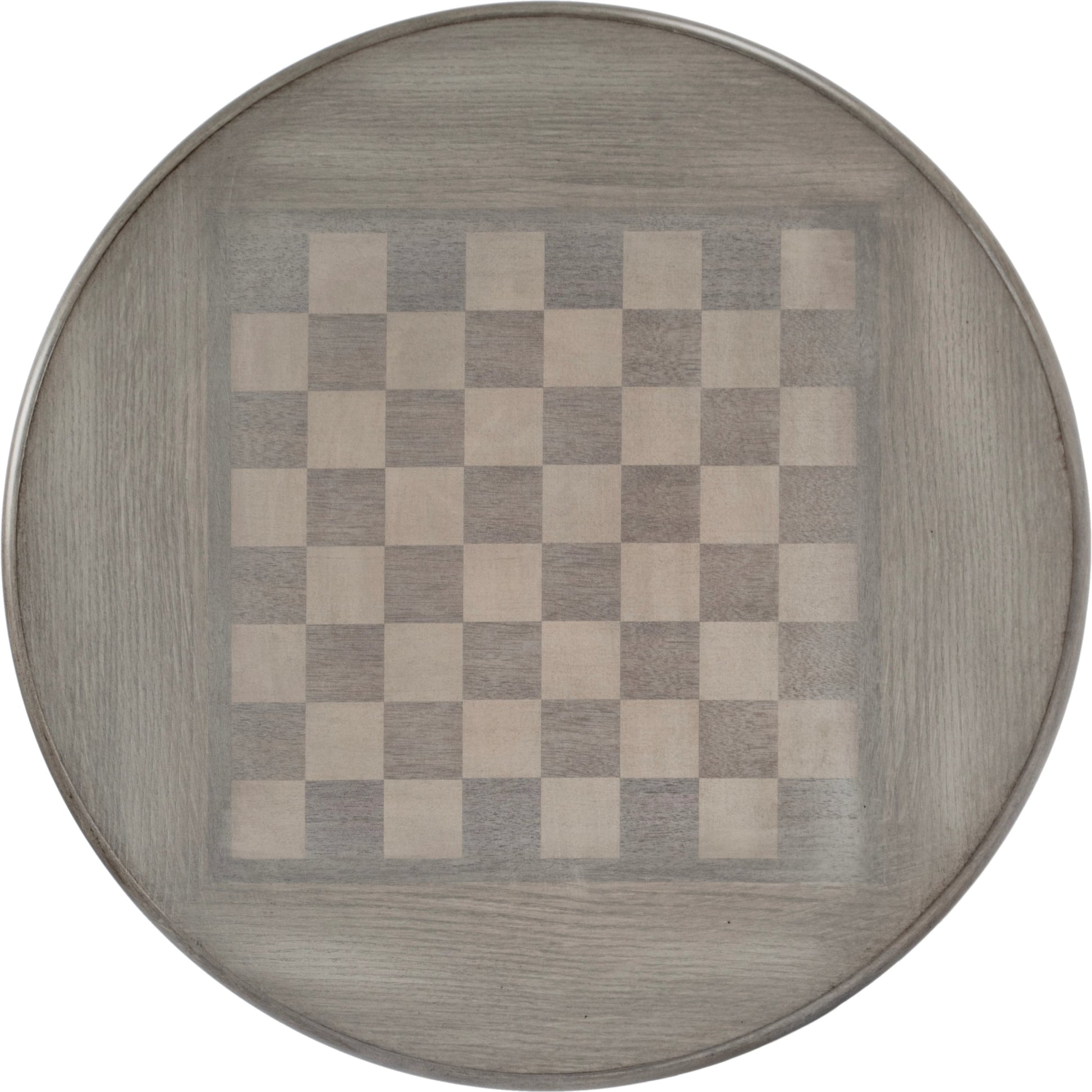 Colbert Pedestal Game Table by Butler Specialty Company in gray and powder gray. Made from rubberwood, cherry maple walnut veneer in a cottage & farmhouse style.