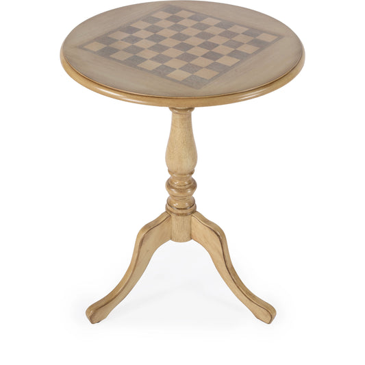 Colbert Round Pedestal Game Table by Butler Specialty Company in beige and cherry. Made from rubberwood solids, mdf, cherry & maple veneer in a cottage & farmhouse style.