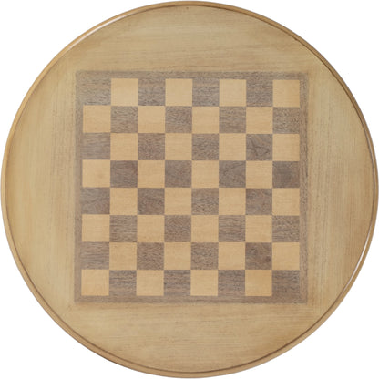 Colbert Round Pedestal Game Table by Butler Specialty Company in beige and cherry. Made from rubberwood solids, mdf, cherry & maple veneer in a cottage & farmhouse style.