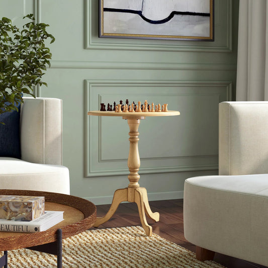 Colbert Round Pedestal Game Table by Butler Specialty Company in beige and cherry. Made from rubberwood solids, mdf, cherry & maple veneer in a cottage & farmhouse style.