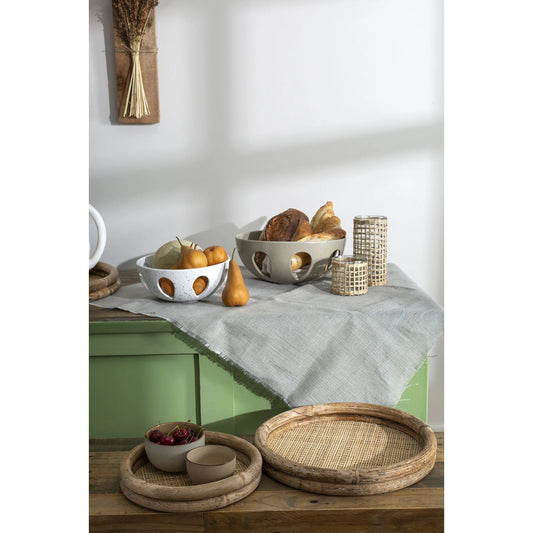 Remmington Tray by Accent Decor in tan. Made from natural fibers in a cottage & farmhouse style.
