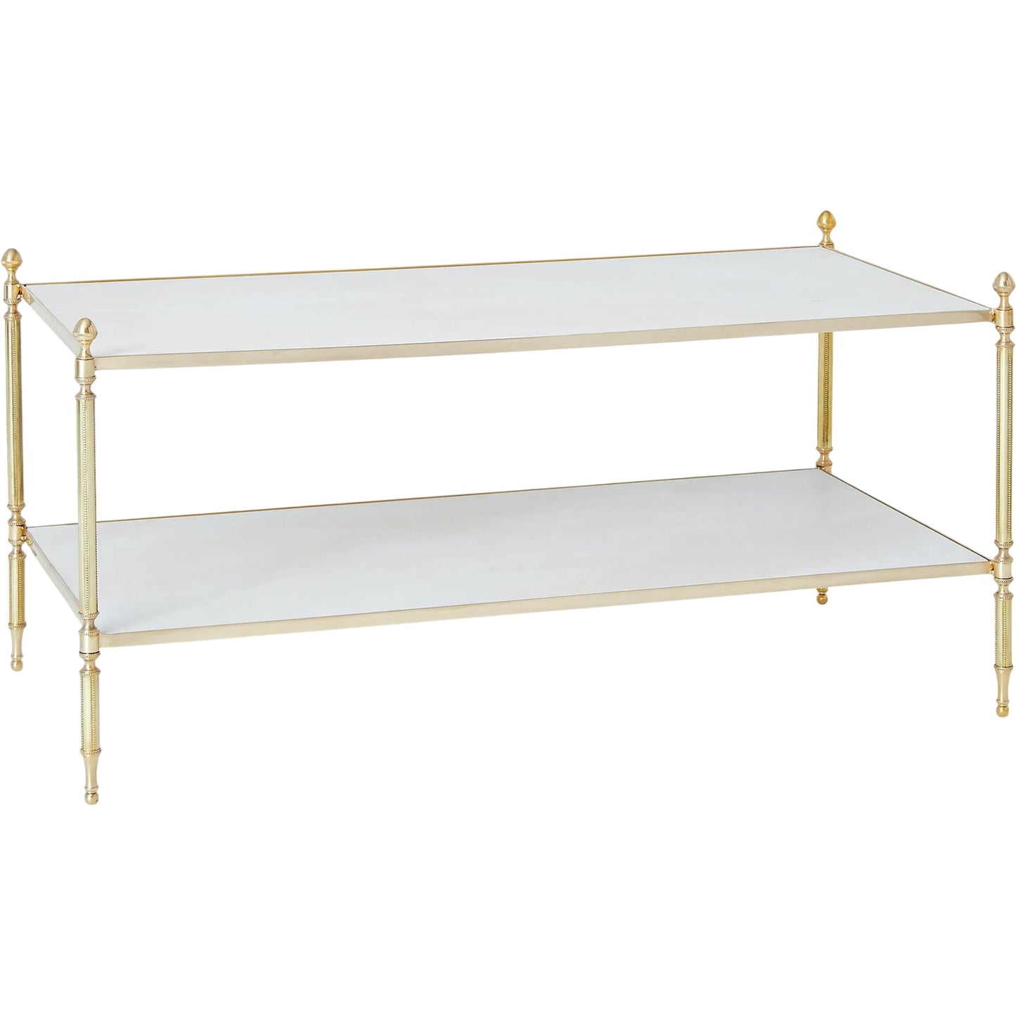 000 SI-2446319 | Primary Silo | Acorn Cocktail Table by Global Views in brass. Made from brass, white marble in a modern style.