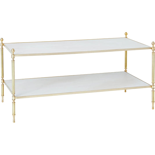 Acorn Cocktail Table by Global Views in brass. Made from brass, white marble in a unique style.