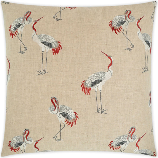 Kansha by DV Kap Home in tan, taupe, red. Made from 86% polyester, 9% rayon, 5% linen in a eclectic & global style.