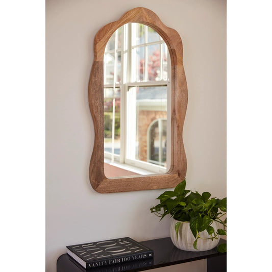 Madrid Mirror by Accent Decor in natural. Made from wood in a modern style.