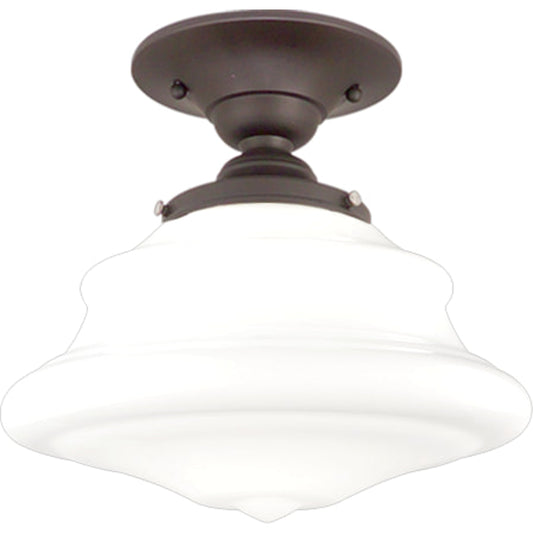 Petersburg Semi Flush by Hudson Valley in old bronze. Made from steel in a traditional style.