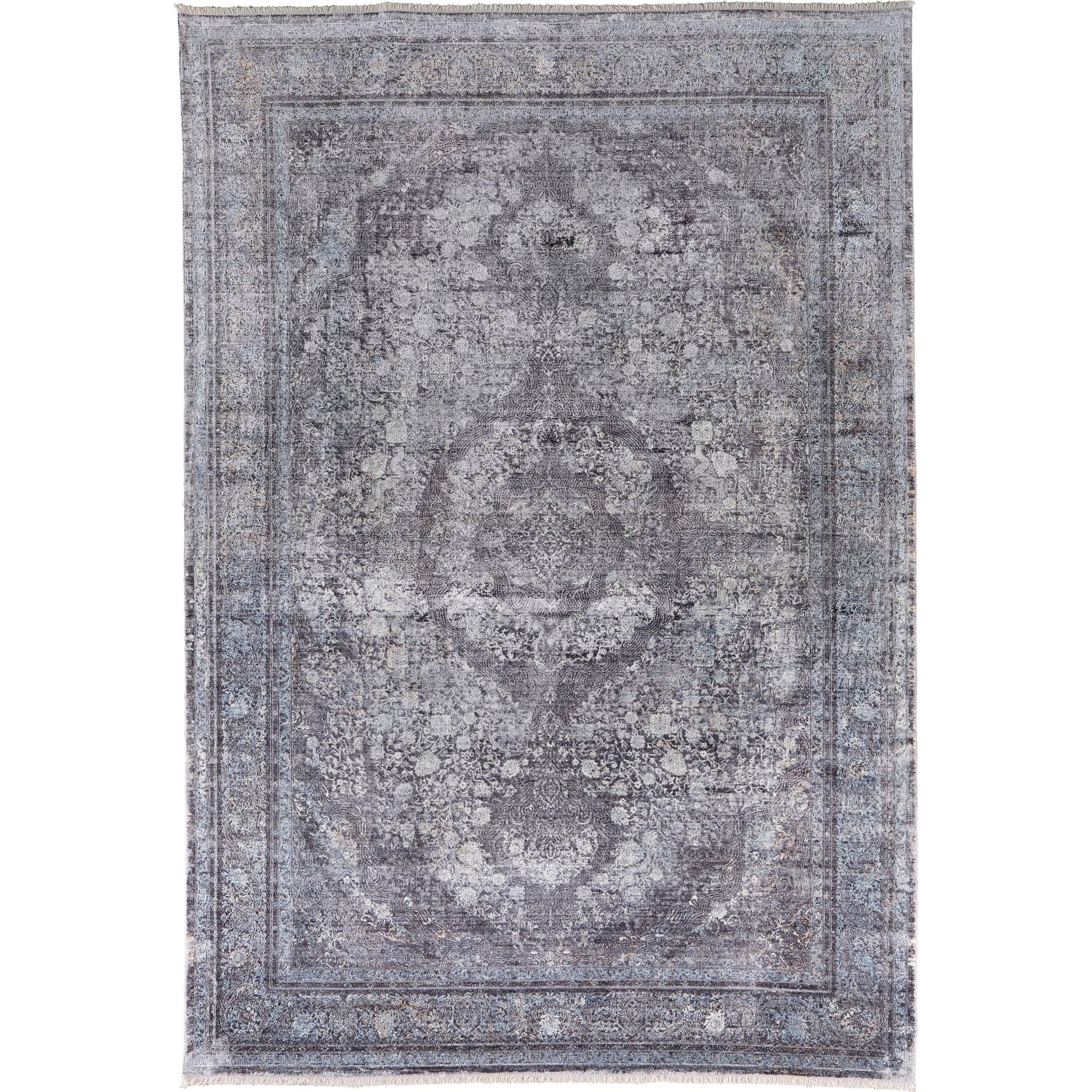 Sarrant Transitional Rug - 3967F by Feizy in gray, silver, ivory. Made from viscose, polyester in a unique style.