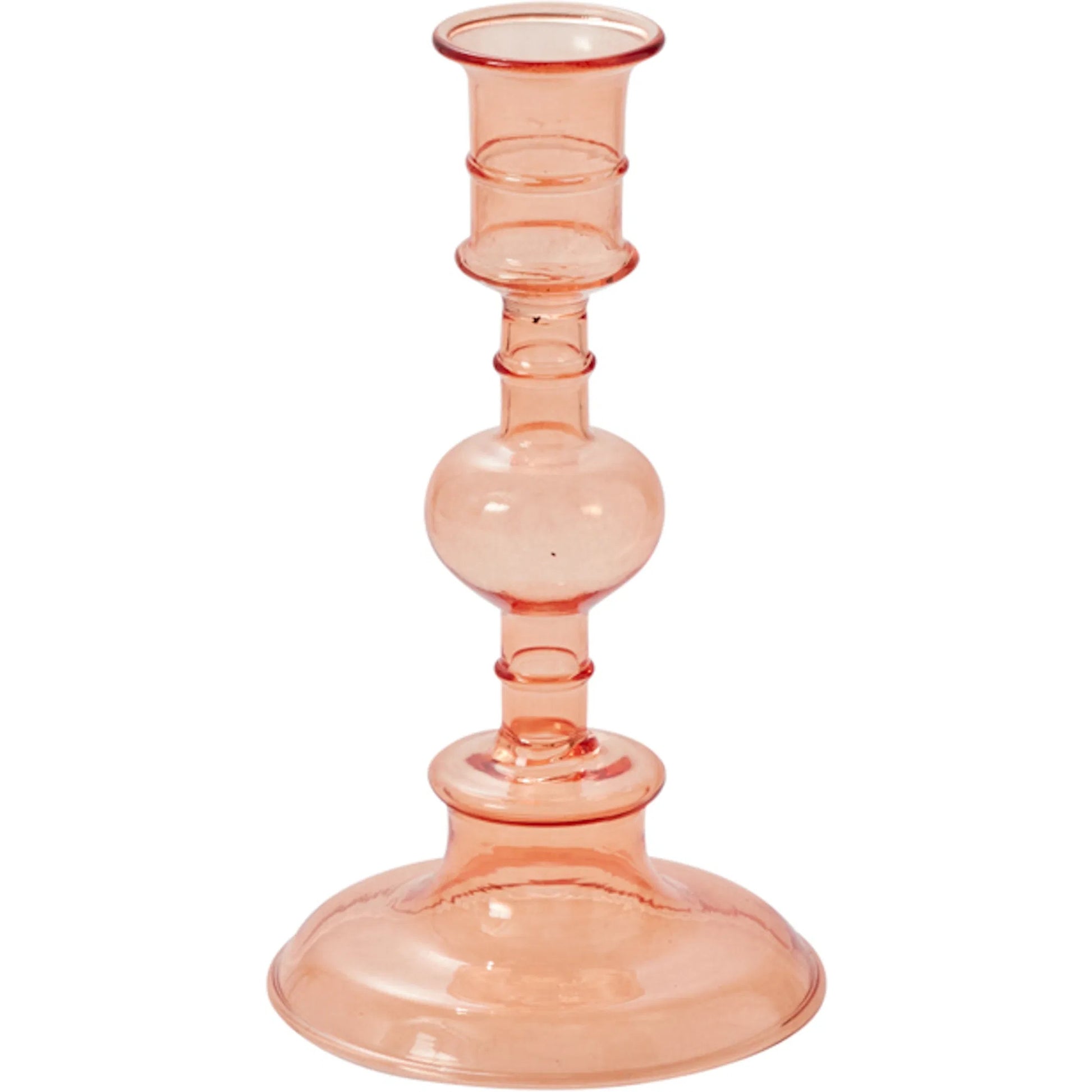 Maren Candlestick 2 (Set of 2) by Accent Decor in peach. Made from glass in a modern style.
