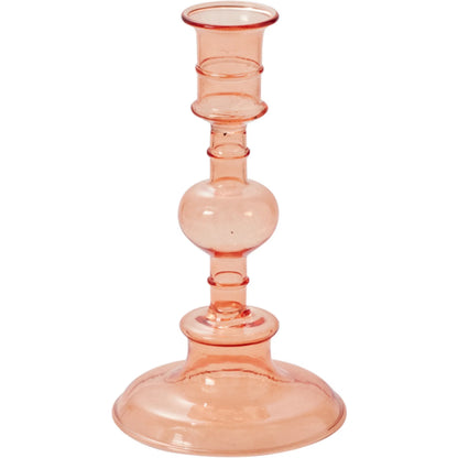 Maren Candlestick 2 (Set of 2) by Accent Decor in peach. Made from glass in a modern style.