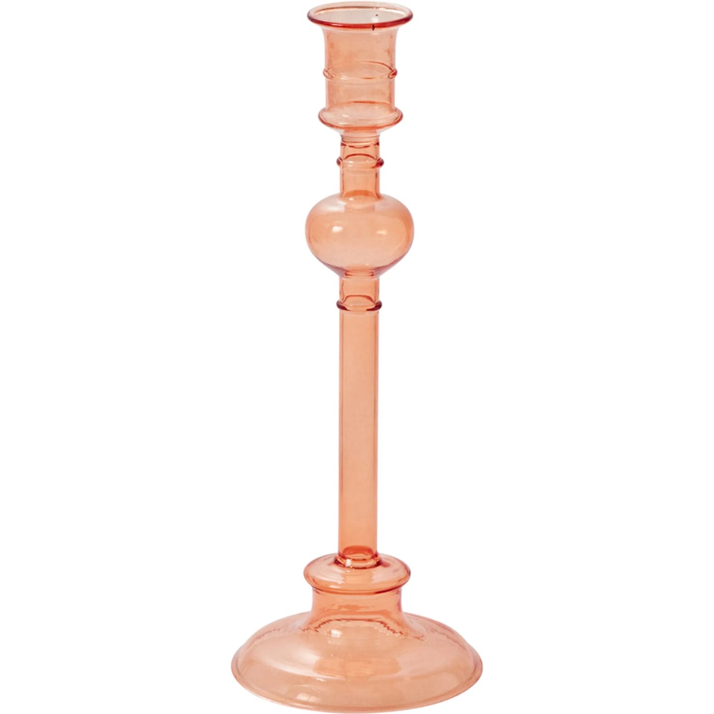 002 SI-2255347 | Primary Silo | Maren Candlestick 2 (Set of 2) by Accent Decor in peach. Made from glass in a modern style.
