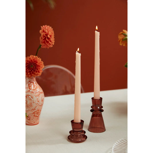 Sumba Candleholder (Set of 6) by Accent Decor in brown. Made from glass in a unique style.