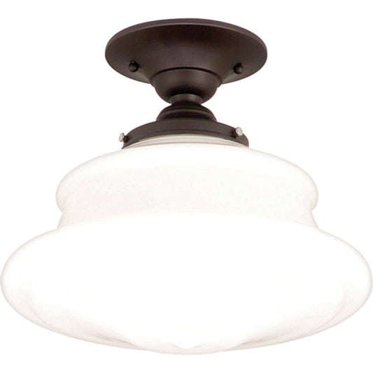 Petersburg Semi Flush by Hudson Valley in old bronze. Made from steel in a traditional style.