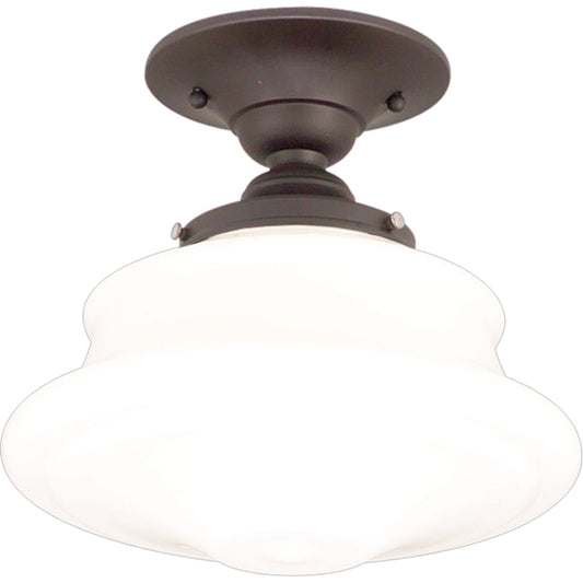 Petersburg Semi Flush by Hudson Valley in old bronze. Made from steel in a traditional style.