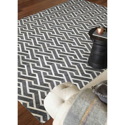 Berlin Geometric Rug by Exquisite Rugs. Made from leather, viscose in a unique style.