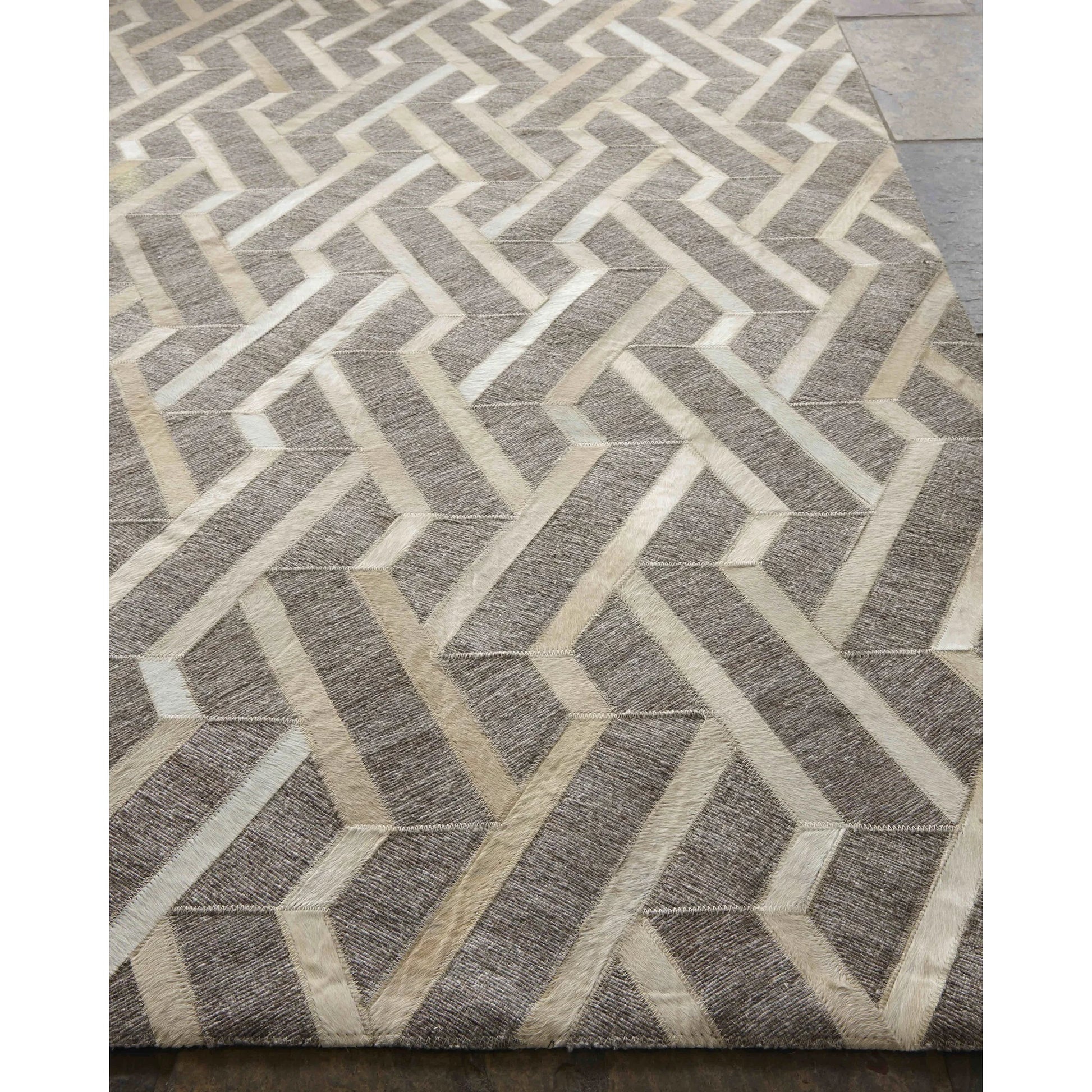Berlin Geometric Rug by Exquisite Rugs. Made from leather, viscose in a unique style.