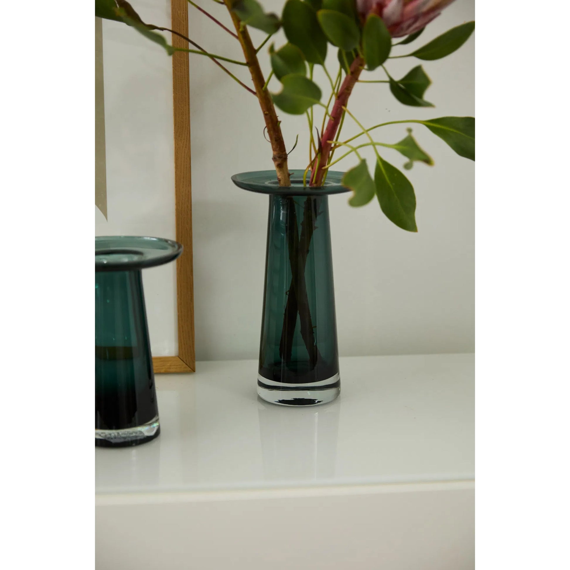Overlook Vase by Accent Decor in dark-green. Made from glass in a modern style.
