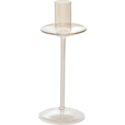 Cassidy Candleholder 2 (Set of 2) by Accent Decor in champagne. Made from glass in a unique style.