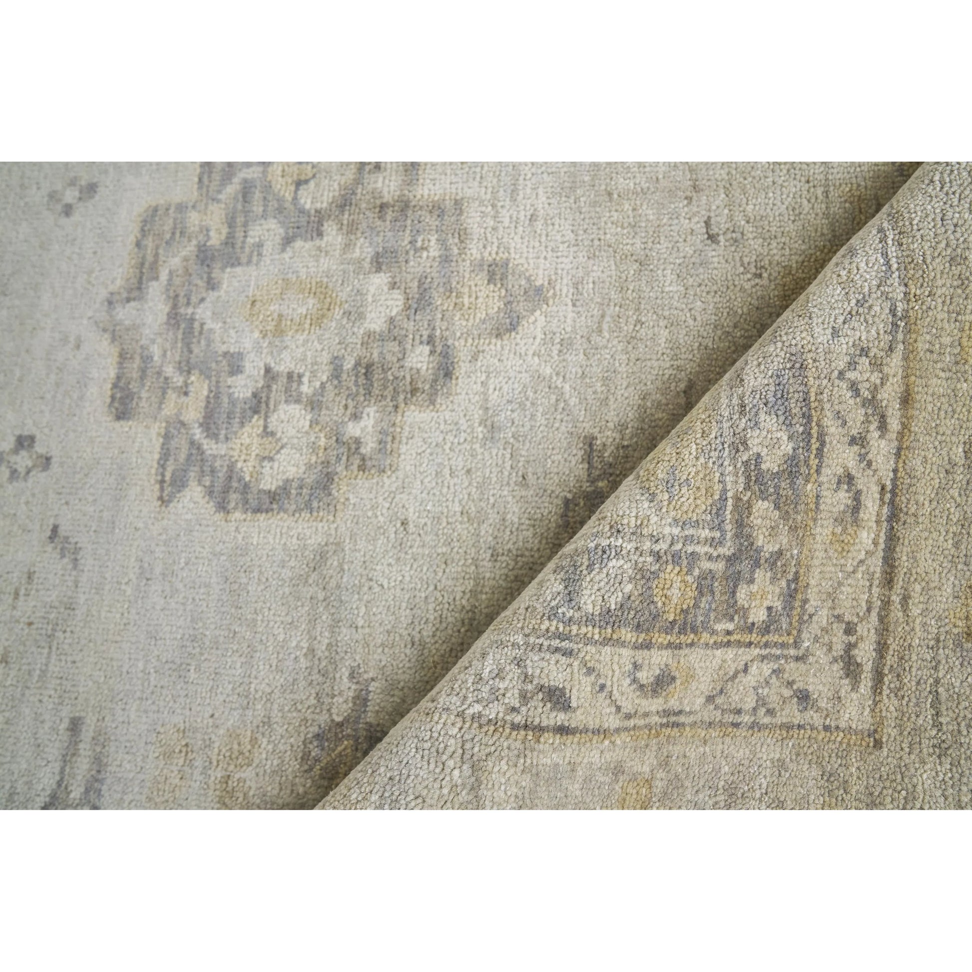 Antique Weave Oushak Rug VII by Exquisite Rugs in ivory, brown. Made from new zealand wool in a unique style.