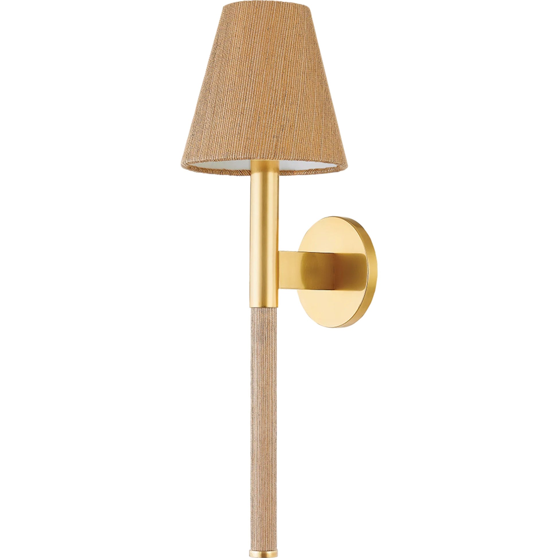 Lindenwood Wall Sconce by Hudson Valley in aged brass. Made from steel in a transitional style.