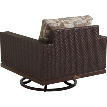 Abaco Swivel Lounge Chair by Tommy Bahama Outdoor in english walnut. Made from unique in a transitional style.