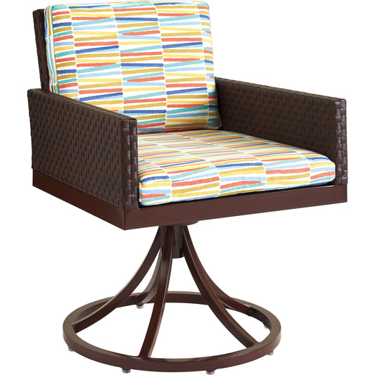 Abaco Swivel Rocker Dining Chair by Tommy Bahama Outdoor in english walnut. Made from unique in a modern style.