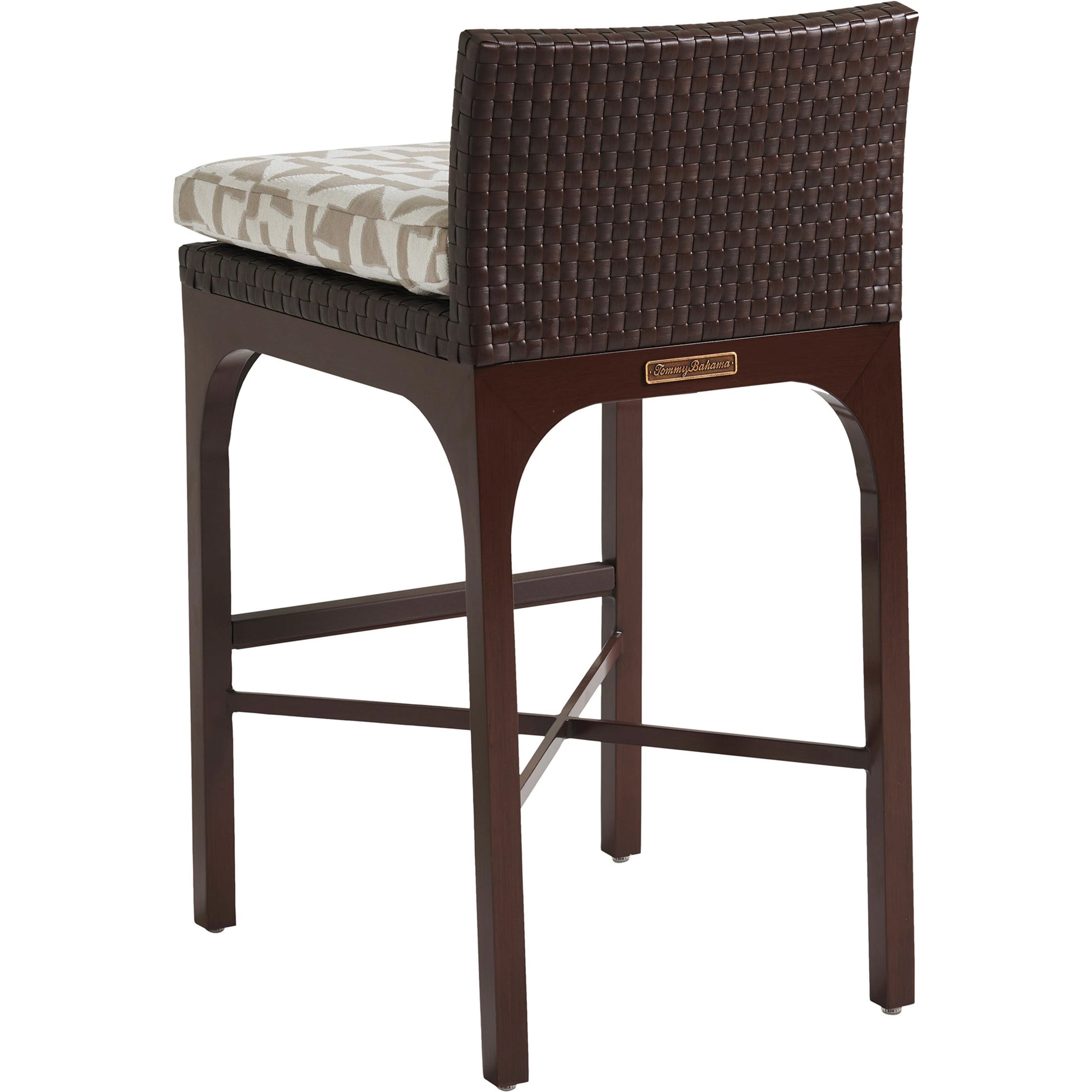 Abaco Bar Stool by Tommy Bahama Outdoor in english walnut. Made from unique in a transitional style.