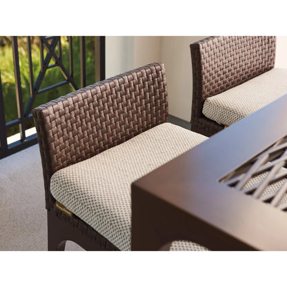 Abaco Counter Stool by Tommy Bahama Outdoor in english walnut. Made from unique in a transitional style.