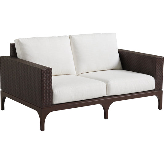 Abaco Loveseat by Tommy Bahama Outdoor in english walnut. Made from unique in a traditional style.