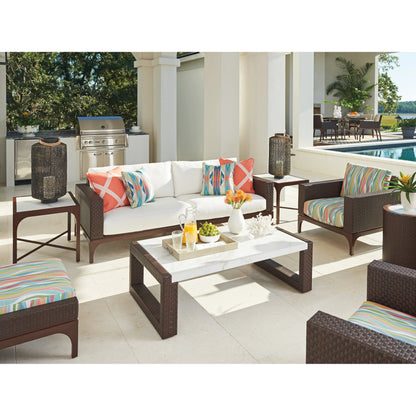 Abaco Rectangular Cocktail Table by Tommy Bahama Outdoor in brown, white, gray and english walnut. Made from unique in a modern style.