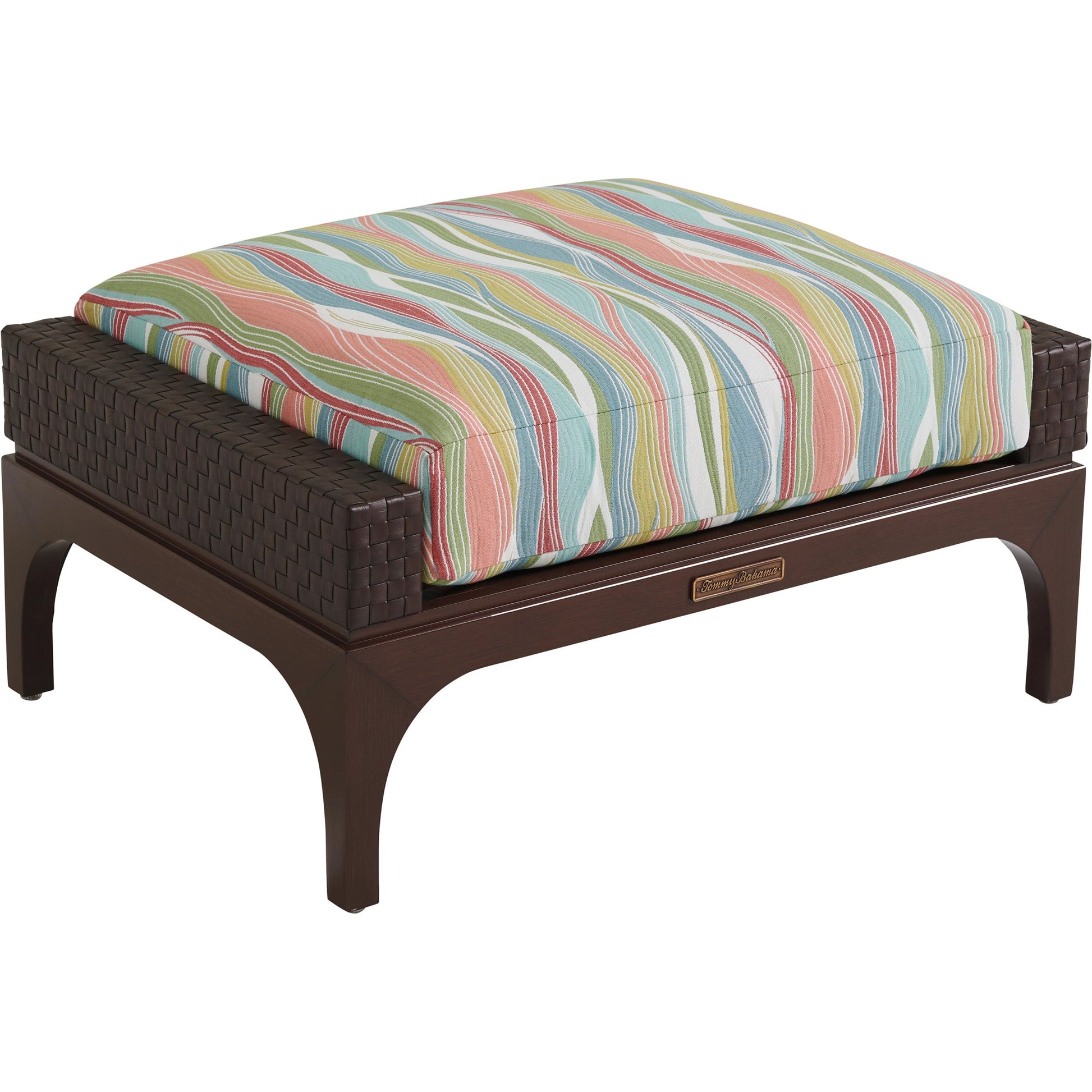 Abaco Ottoman by Tommy Bahama Outdoor in english walnut. Made from unique in a modern style.