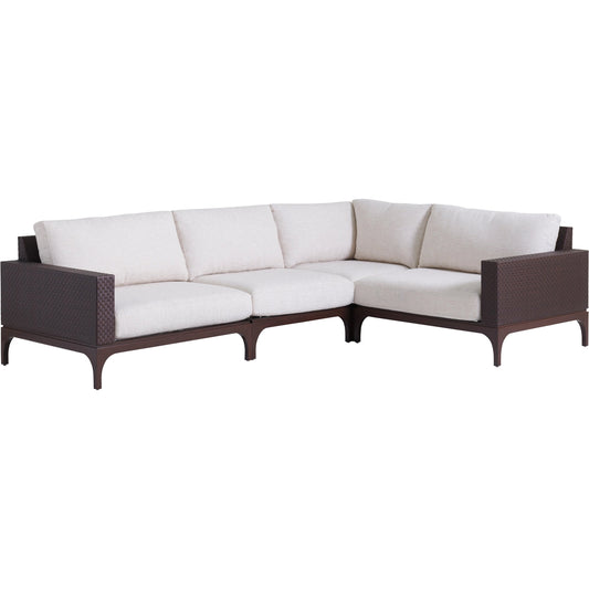 Abaco Sectional by Tommy Bahama Outdoor in english walnut. Made from unique in a transitional style.