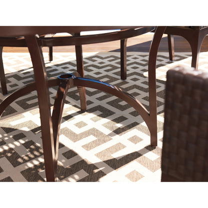 Abaco Round Dining Table by Tommy Bahama Outdoor in english walnut. Made from unique in a transitional style.